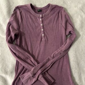 WILD FABLE Purple Henley Long Sleeve